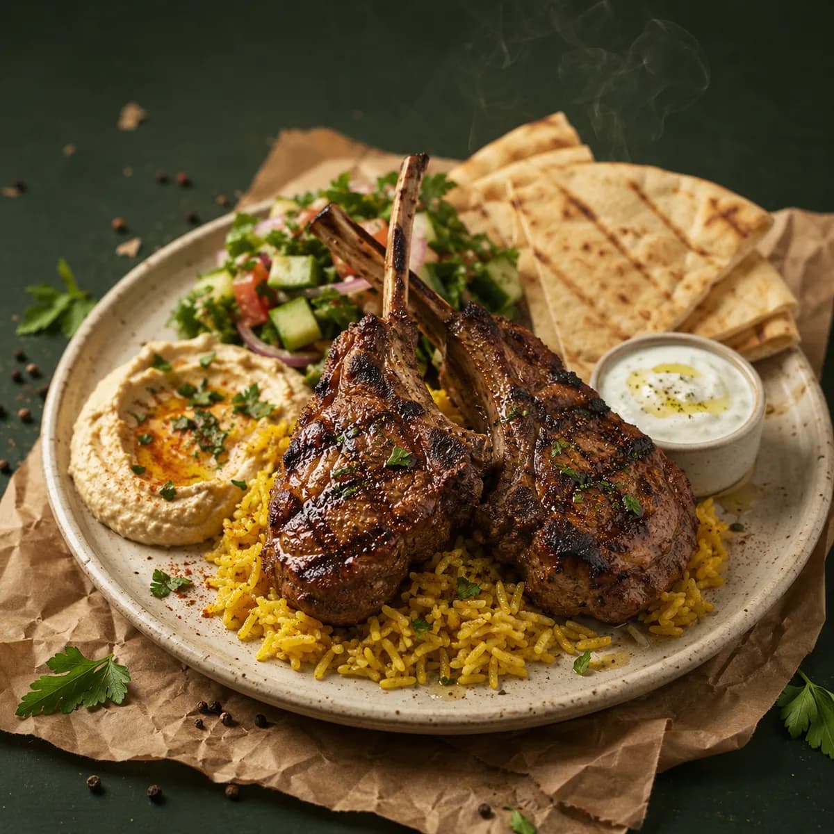 Grilled Lamb Chop Plate
